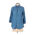 Pre-Owned Crown & Ivy Women's Size P Petite Long Sleeve Button-Down Shirt