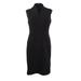 Women's Dress Sheath Seamed Crepe V-Neck Solid 10