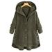 Alloet Irregular Corduroy Solid Color Hoodies Women Cardigan Outwear