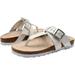 Rampage Girls Big Kid PU Shimmer Footbed Slide Sandal with Metallic Buckle Strap - Fashion Summer Shoes White-12