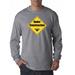 True Way 640 - Unisex Long-Sleeve T-Shirt Under Construction Sign Workout Flex Gym 4XL Heather Grey