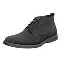 Bruno Marc Men Classic Oxford Shoes Suede Leather Lace Up Desert Shoes Comfort Fashion Boots for Men Chukka Grey Size 10.5