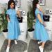 Women's Solid Color Lace-up Large Pocket V-neck Casual Midi Dress