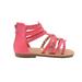 bebe Girls Toddler/Little Kid Strappy Ankle High Back Zipper Gladiator Sandals With Braided Accent Size 9 Coral/Gold