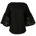 Lauren Ralph Lauren Women's Petite Laser-Cut Bell-Sleeve Top