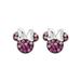 Disney Minnie Mouse Sterling Silver Multi Pink Crystal Stud Earrings