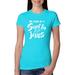 Raised on Sweet Tea and Jesus Humor Southern Womens Inspirational/Christian Slim Fit Junior Tee, Tahiti Blue, X-Large