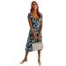 Enwejyy Women Summer Holiday Beach Daisy Print Side Split Mid-Calf Dress