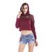 Women's Long-Sleeve Hooded Thin Casual Comfortable Loose Exposed Navel Blouse