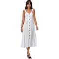 ellos Women's Plus Size Button-Front A-Line Dress