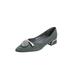 Avamo - Women's Breathable Knit Loafer Slip-on Pointed Toe Block Heels Lightweight Non-Slip Mesh Walking Shoe