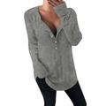 ZANZEA Women's Round Neck Long Sleeve Button Knit T-Shirt Sweater Tops