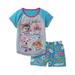 Komar Kids Girls Pajama Fun Pet Top and Boxer Shorts Sleepwear Set, Blue, Size: 4-5