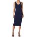 TheMogan Women's Sleeveless Scoop Neck Stretch Cotton Jersey Bodycon Midi Tank Dress