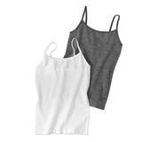 Faded Glory Girls Undershirts, 2 Pack Seamless Camis, Sizes 2-XL