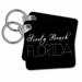 3dRose American Beaches - Siesta Beach, Florida, black background - Key Chains, 2.25 by 2.25-inch, set of 2