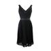 Laundry By Shelli Segal Womens Black Beaded V-Neck Pleated Dress 4