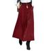 ZANZEA Women High Waist A-Line Pleated Skirt Fashion Casual Midi Skirt Dress