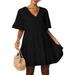 LilyLLL Womens Casual Plain Short Sleeve T Shirt Dress Summer Tunic Tops