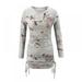 Alvage New Women's Autumn Dress Tie-dye Print Ladies Casual Round Neck Long Sleeve Summer Dress Household Girl Skinny Short Mini Dress