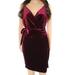 Red Womens Medium Velvet Tie-Waist Sheath Dress $115 M