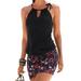 Women Halter Neck Mini Dress Summer Beach Floral Casual Party Short Sundress