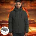 Winter Men's Electric Heated Waistcoat Washable Fashionable Heated Vest Jacket Fast Warm-Up Coat Jacket Efficient Warmth Polyester Fibers 3 Speed Heating (Power Supply Optional)