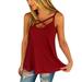 Women's Sexy Solid Color Halter Chest Cross Vest Top T-Shirt