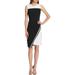 Tommy Hilfiger Womens Petites Scuba Asymmetric Hem Sheath Dress