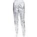 Planet by Lauren G Womens Elastic Ruched Skinny Knit Pants Silver Black Size XS