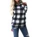 Sexy Dance Plaid Shirts For Women One Off Shoulder Casual Long Sleeve Collared Pullover Tops Bouse Vintage Shirts Tops