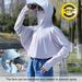 Summer Women Breathable Lightweight Hooded Cape Jacket Ice Silk Sunscreen Long Sleeve UV Resistant Coat Sun-protective Clothes with Rotatable Removable Lens