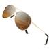 Cyxus Pilot Polarized Sunglasses UV400 Protection Anti Glare Golden Frame & Tawny Lenses Eyewear Outdoor For Women Men 1489W06