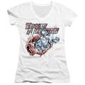 Transformer S/Spray Panels Junior Women's V-Neck T-Shirt White