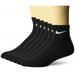 Nike Everyday Cotton Cushioned Ankle Quarter 6 Pair Socks with DRI-FIT Technology, Black, Large