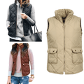 Winter Women Slim Zipper Warm Coat Jacket Sleeveless Hooded Vest Waistcoat