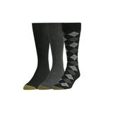 Gold Toe Men's Classic Argyle Ribbed Cuff Socks 3 Pack