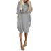 Women's Long Sleeve Pocket Casual Loose T-Shirt Dress Winter Fall Tunic Dresses Tunic Blouse Tops Ladies Oversized Holiday Party Evening Midi Long Dress