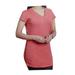 Grace Elements Womens Size Small Short Sleeve V-Neck Ruched Shirt, Coral Kiss