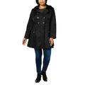 Via Spiga Hooded Skirted Trench Coat, Black