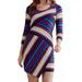 Womens Dress Small Stripe Asymmetrical Hem Sheath S