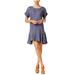 Bar Iii Womens Ruffled Drop Waist Shift Dress