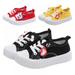 Kids Non-slip Canvas Shoes, Soft Soled First Walkers Casual-Lace-Up Shoes Flat Shoes Boys Girls Breathable Cartoon Shoes, for 1-6.5T