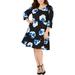 Taylor Womens Plus Floral Fit & Flare Cocktail Dress