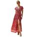 Abtel Hawaiian Beach Holiday Boho Beach Floral Maxi Dress For Women Casual Ladies Casual Wrap Summer Paisley Holiday Long Sundress Ladies Cocktail Party Evening Maxi Long Dress Beachwear Size 4-18