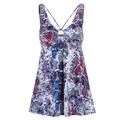 Plus Size Women Ladies Juniors Tankini Swimsuit Swimwear Two Piece Swimdress Floral Print Tummy Control Tops w/ Swim Bottoms Swimming Costumes Bathing Suit Push Up Padded Backless Summer Beachwear