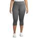 Avia Women's Plus Size Active High Waisted Wicking Capri Leggings