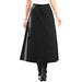 Plus Size Women's Complete Cotton A-Line Skirt by Roaman's in Black Denim (Size 26 W)