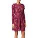 Michael Kors Scalloped Corded Floral Lace Dress, Merlot (00)