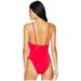 Trina Turk Getaway Solids High Leg Maillot One-Piece Swimsuit Red